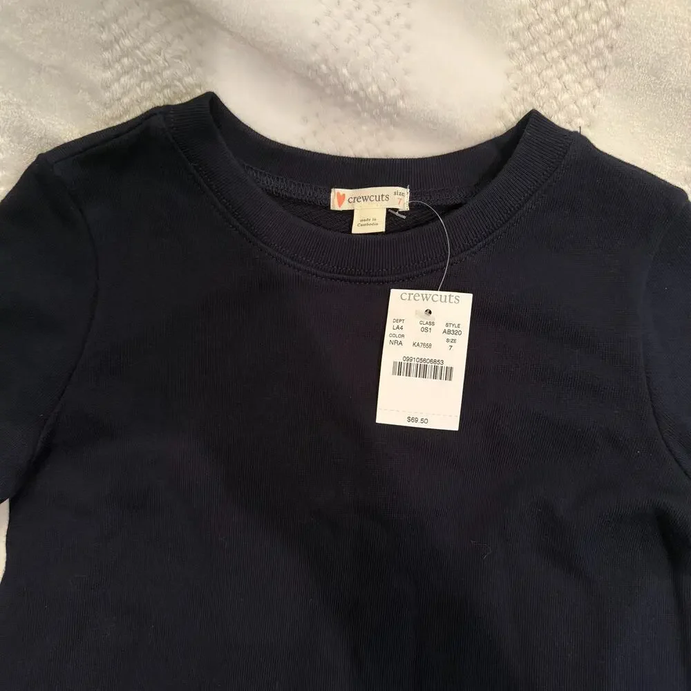 nwt new crewcuts long sleeve skirt mixy glitter striped dress size girls 7